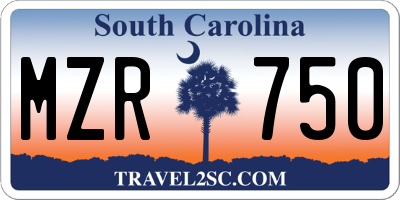 SC license plate MZR750