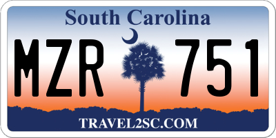 SC license plate MZR751