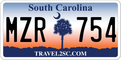 SC license plate MZR754
