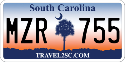 SC license plate MZR755