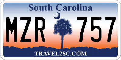 SC license plate MZR757