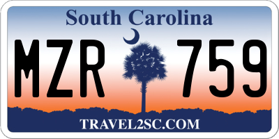 SC license plate MZR759