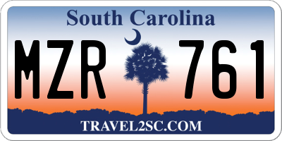SC license plate MZR761