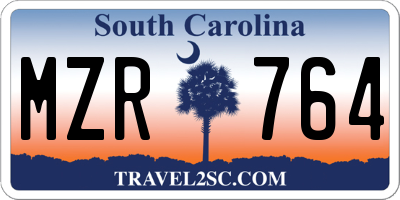 SC license plate MZR764