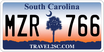 SC license plate MZR766