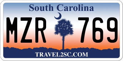 SC license plate MZR769