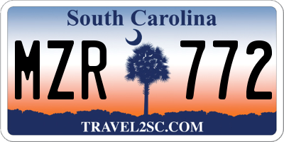 SC license plate MZR772
