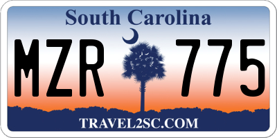 SC license plate MZR775