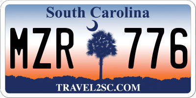 SC license plate MZR776