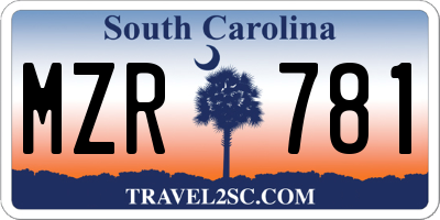 SC license plate MZR781