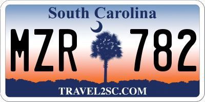 SC license plate MZR782