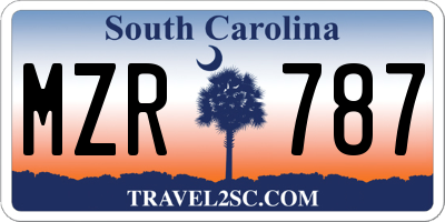 SC license plate MZR787
