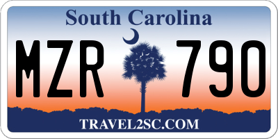SC license plate MZR790