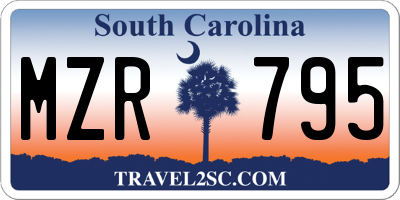SC license plate MZR795