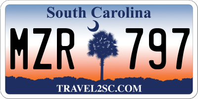 SC license plate MZR797