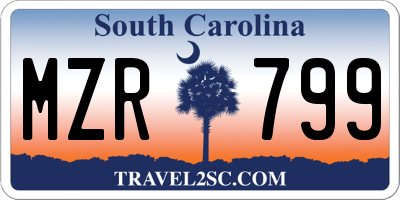 SC license plate MZR799