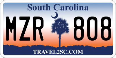 SC license plate MZR808