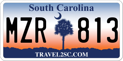 SC license plate MZR813