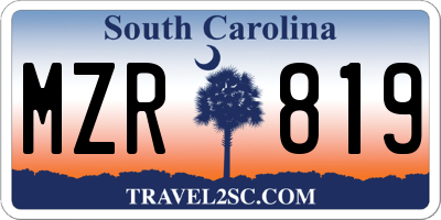 SC license plate MZR819