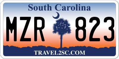 SC license plate MZR823