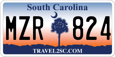 SC license plate MZR824