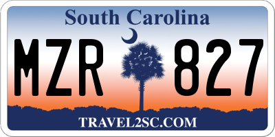 SC license plate MZR827