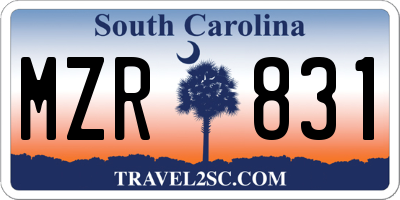 SC license plate MZR831