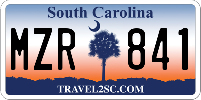 SC license plate MZR841