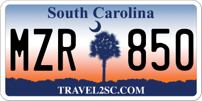 SC license plate MZR850