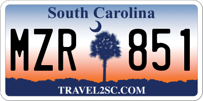 SC license plate MZR851