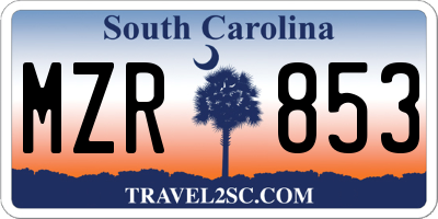 SC license plate MZR853