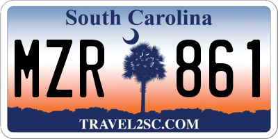 SC license plate MZR861