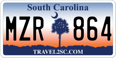SC license plate MZR864