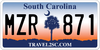 SC license plate MZR871