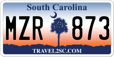 SC license plate MZR873