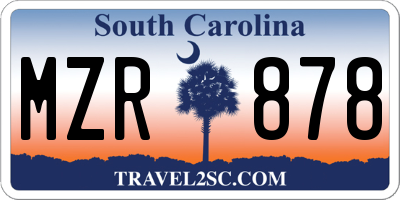 SC license plate MZR878