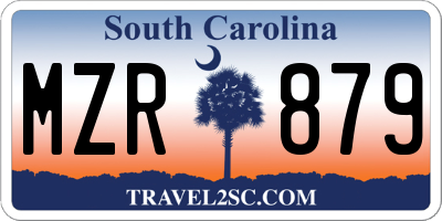 SC license plate MZR879