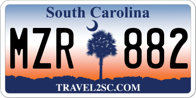 SC license plate MZR882