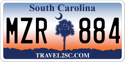 SC license plate MZR884