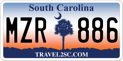 SC license plate MZR886