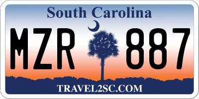 SC license plate MZR887