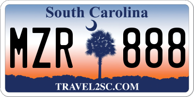 SC license plate MZR888