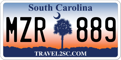 SC license plate MZR889