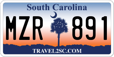 SC license plate MZR891