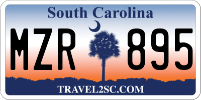 SC license plate MZR895