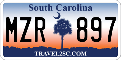 SC license plate MZR897