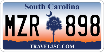 SC license plate MZR898