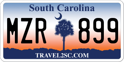 SC license plate MZR899