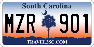 SC license plate MZR901