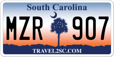 SC license plate MZR907